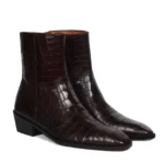Derma Contour Couture Men's Square-Toe Braided Detail Chelsea Boot, Chelsea Boot, chelsea boots, ankle boots, slip on, elastic side, chelsea boots