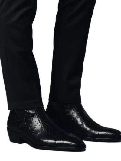 Derma Contour Couture Men's Square-Toe Braided Detail Chelsea Boot, Chelsea Boot, chelsea boots, ankle boots, slip on, elastic side, chelsea boots10