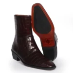 Derma Contour Couture Men's Square-Toe Braided Detail Chelsea Boot, Chelsea Boot, chelsea boots, ankle boots, slip on, elastic side, chelsea boots5
