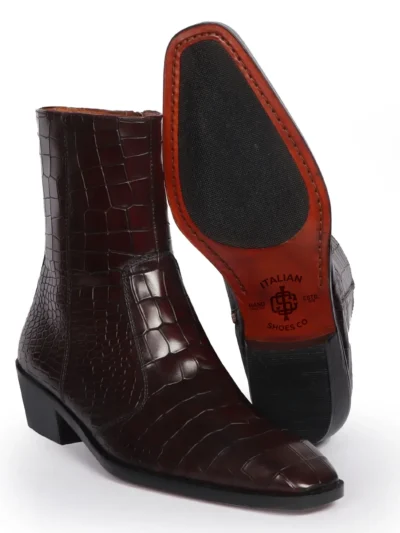 Derma Contour Couture Men's Square-Toe Braided Detail Chelsea Boot, Chelsea Boot, chelsea boots, ankle boots, slip on, elastic side, chelsea boots5