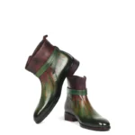 Derma Contour Couture Premium Patina Leather and Jodhpur Boot With Buckle,high-end fashion, Italian leather shoes, handbags, clothing, jackets1
