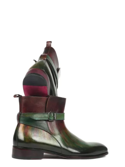Derma Contour Couture Premium Patina Leather and Jodhpur Boot With Buckle,high-end fashion, Italian leather shoes, handbags, clothing, jackets3