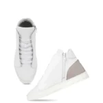 artisan-made sneakers Italy, white leather sneakers men, white leather sneakers women, gold detail sneakers, low-top luxury sneakers6