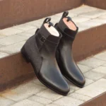 damen herren unisex leder stiefeletten, western ballerinas pumps, blockabsatz freizeit sportschuhe,8