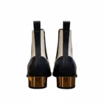 derma contour couture Derma Contour Couture Luxury Dual-Tone Croco Leather Chelsea Boots with Metallic Gold Heel 2
