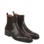 derma contour couture Handmade Woven Leather Chelsea Boots For Men, classic cowboy boots, chelsea boots, designer chelsea boots, luxury chelsea boots, leather chelsea boots
