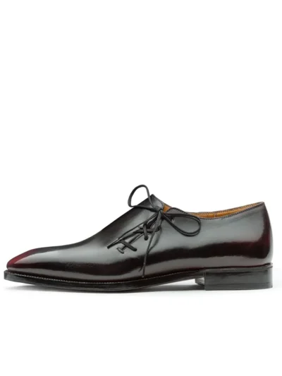 luxury oxford shoes, Italian leather dress shoes, hand-polished oxfords, burgundy leather shoes, formal footwear, business shoes