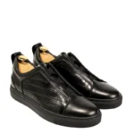 upscale athletic-inspired, fashion-forward sneakers, chic leather sneakers, Italian leather, full-grain leather, derma contour couture