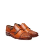Derma Contour Couture Double Monk Woven Leather Cap-Toe Shoe, DCC, ItalianLuxuryFootwear, HandcraftedInItaly, ArtisanShoes, CoutureFootwear, germany5