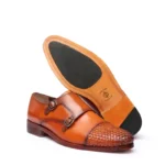 Derma Contour Couture Double Monk Woven Leather Cap-Toe Shoe, DCC, ItalianLuxuryFootwear, HandcraftedInItaly, ArtisanShoes, CoutureFootwear, germany7