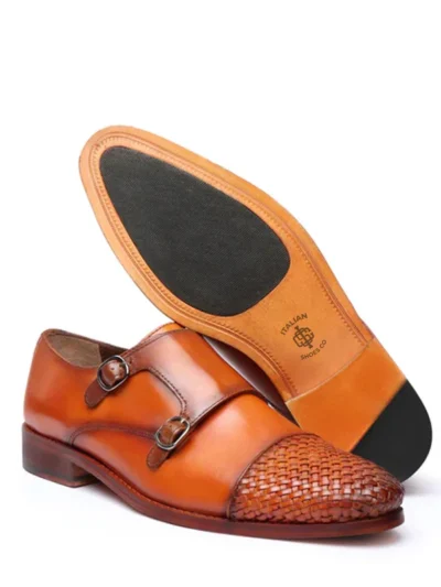 Derma Contour Couture Double Monk Woven Leather Cap-Toe Shoe, DCC, ItalianLuxuryFootwear, HandcraftedInItaly, ArtisanShoes, CoutureFootwear, germany7